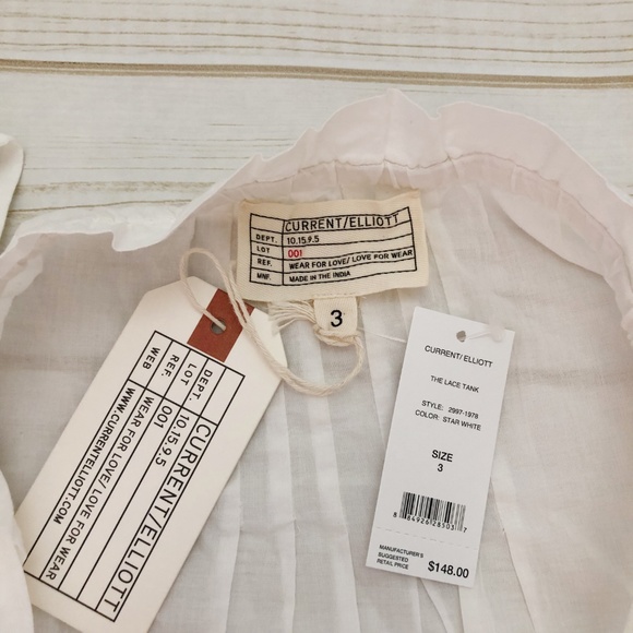 CURRENT/ELLIOTT The Lace Tank in White - Picture 6 of 8